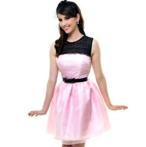 Pink and Black Unique Vintage Dress